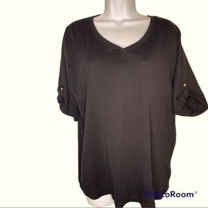 Jones New York black V-neck T